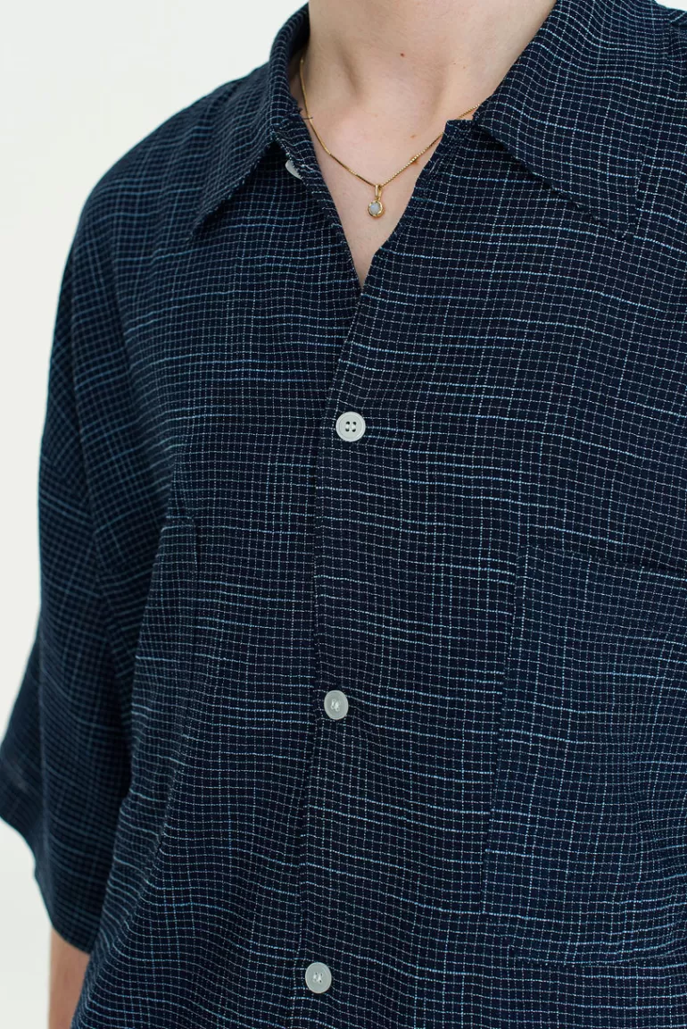 Men Olive Clothing Menswear | Nitori Box Shirt, Navy