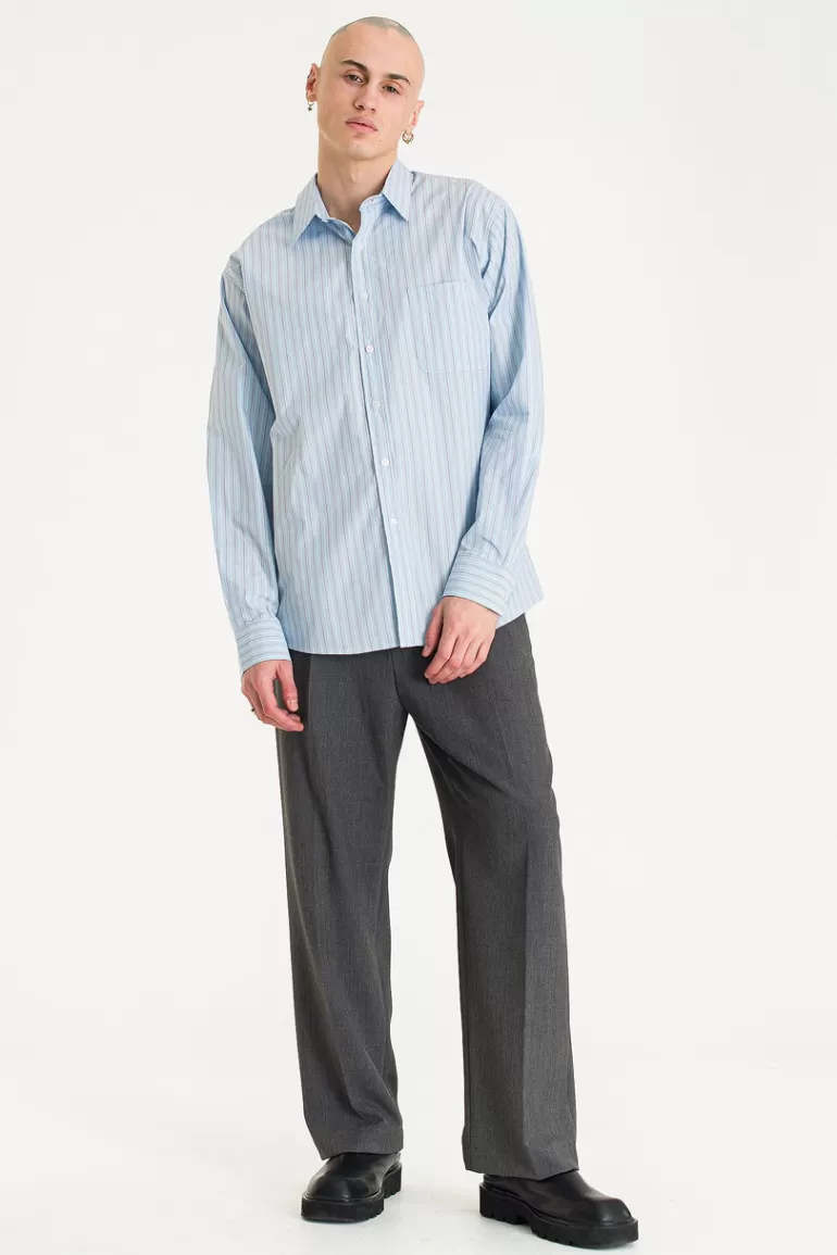 Men Olive Clothing Menswear | Oversized Stripe Shirt, Pinstripe