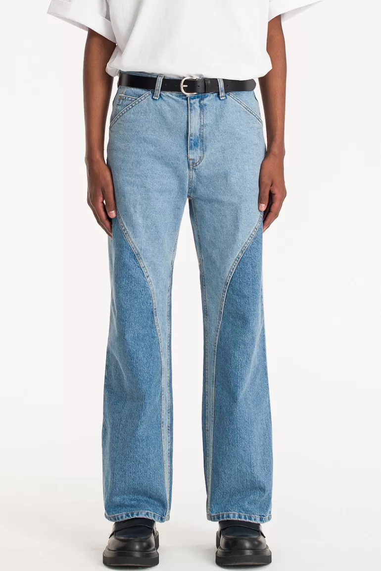Men Olive Clothing Menswear | Panel Jeans, Blue