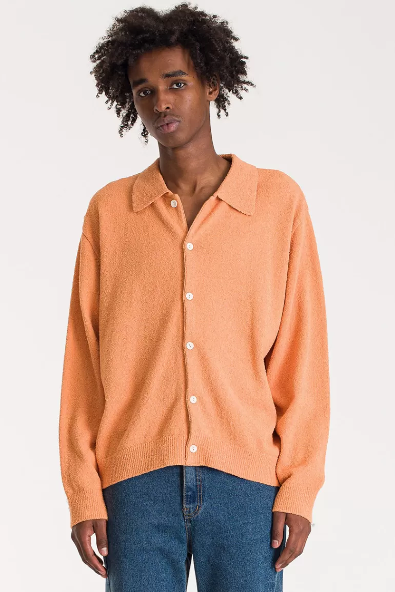 Men Olive Clothing Menswear | Polo Cardigan, Orange