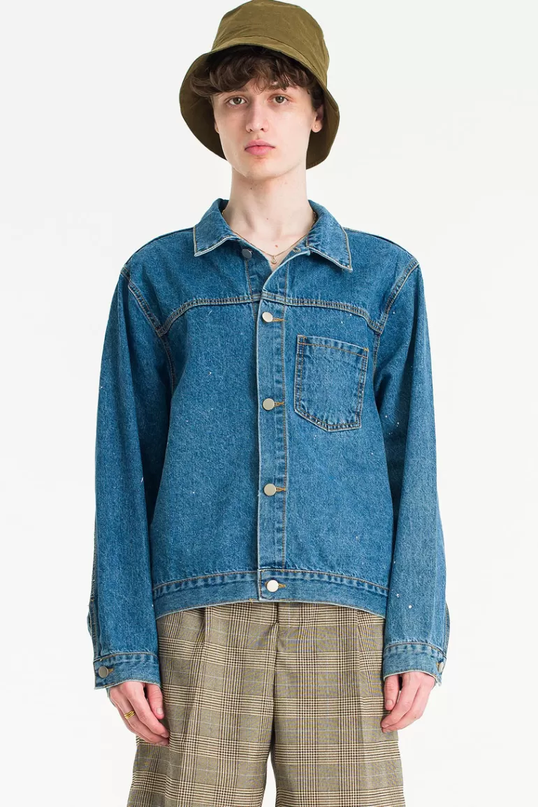 Men Olive Clothing Menswear | Ricky Denim Jacket, Blue