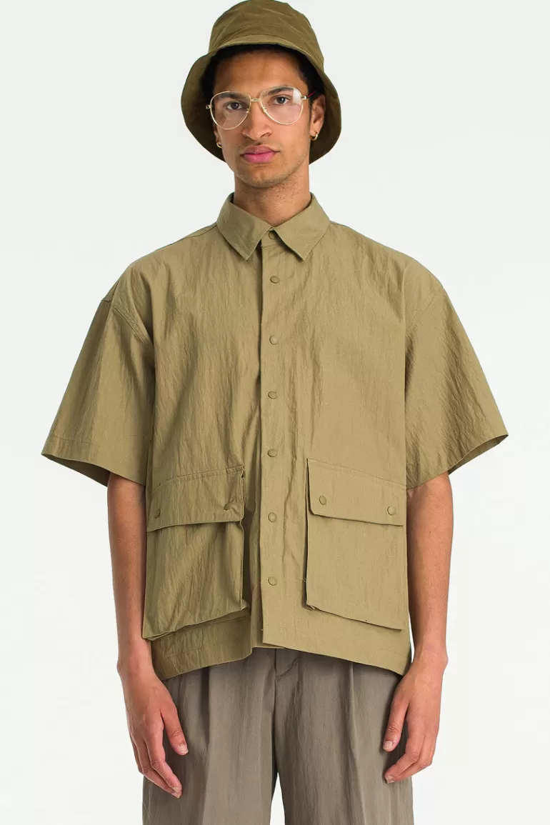 Men Olive Clothing Menswear | Shigoto Shirt, Beige