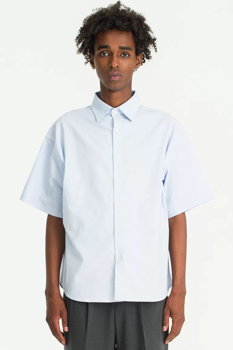 Men Olive Clothing Menswear | Short Sleeve Shirt, Blue