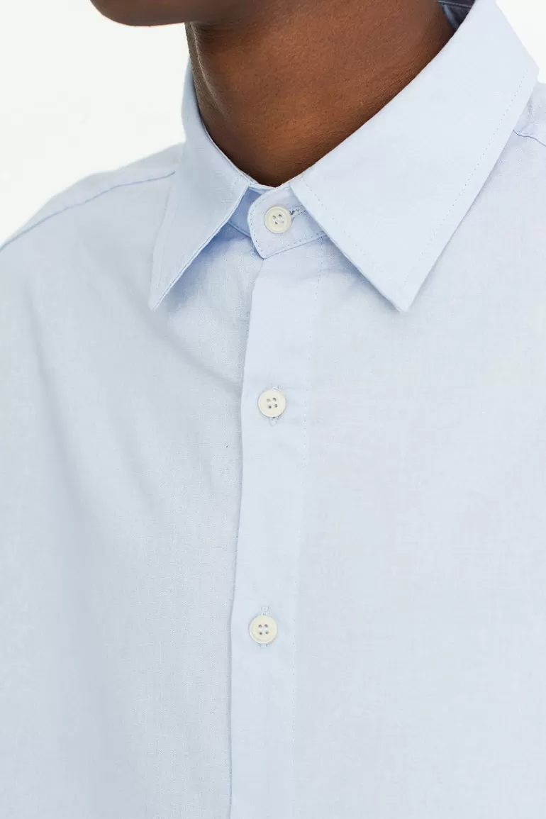 Men Olive Clothing Menswear | Short Sleeve Shirt, Blue