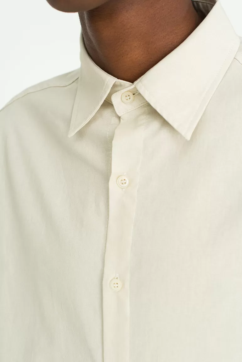 Men Olive Clothing Menswear | Short Sleeve Shirt, Cream