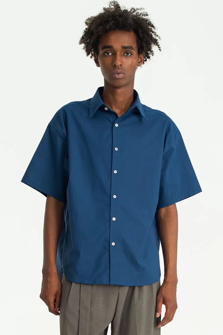 Men Olive Clothing Menswear | Short Sleeve Shirt, Navy
