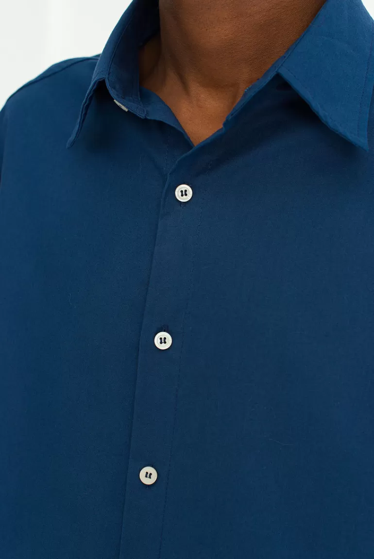 Men Olive Clothing Menswear | Short Sleeve Shirt, Navy