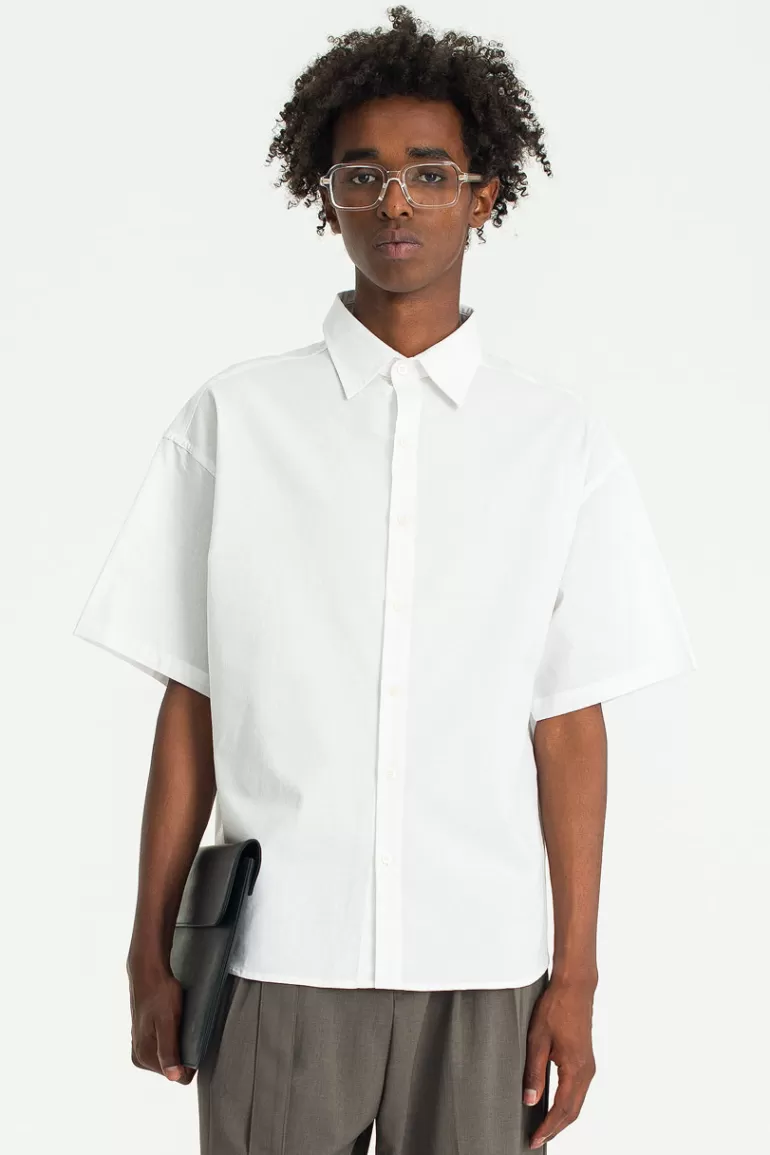 Men Olive Clothing Menswear | Short Sleeve Shirt, White