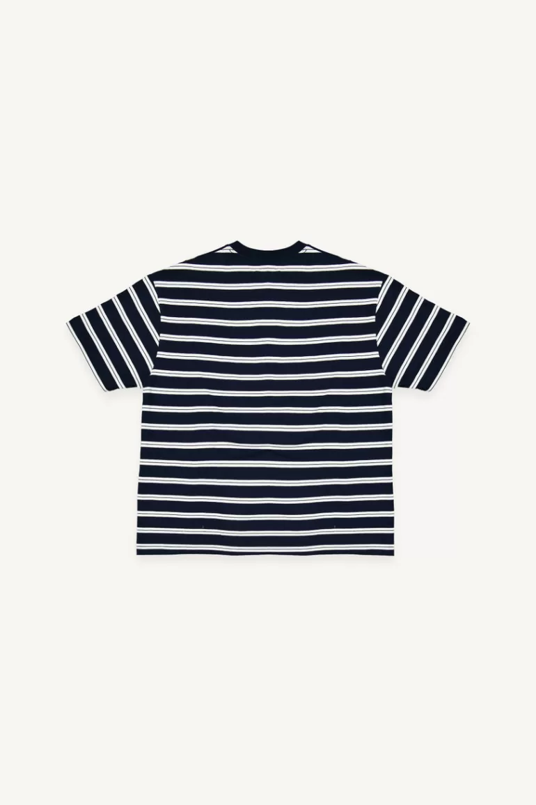 Men Olive Clothing Menswear | Striped Tee, Navy/White