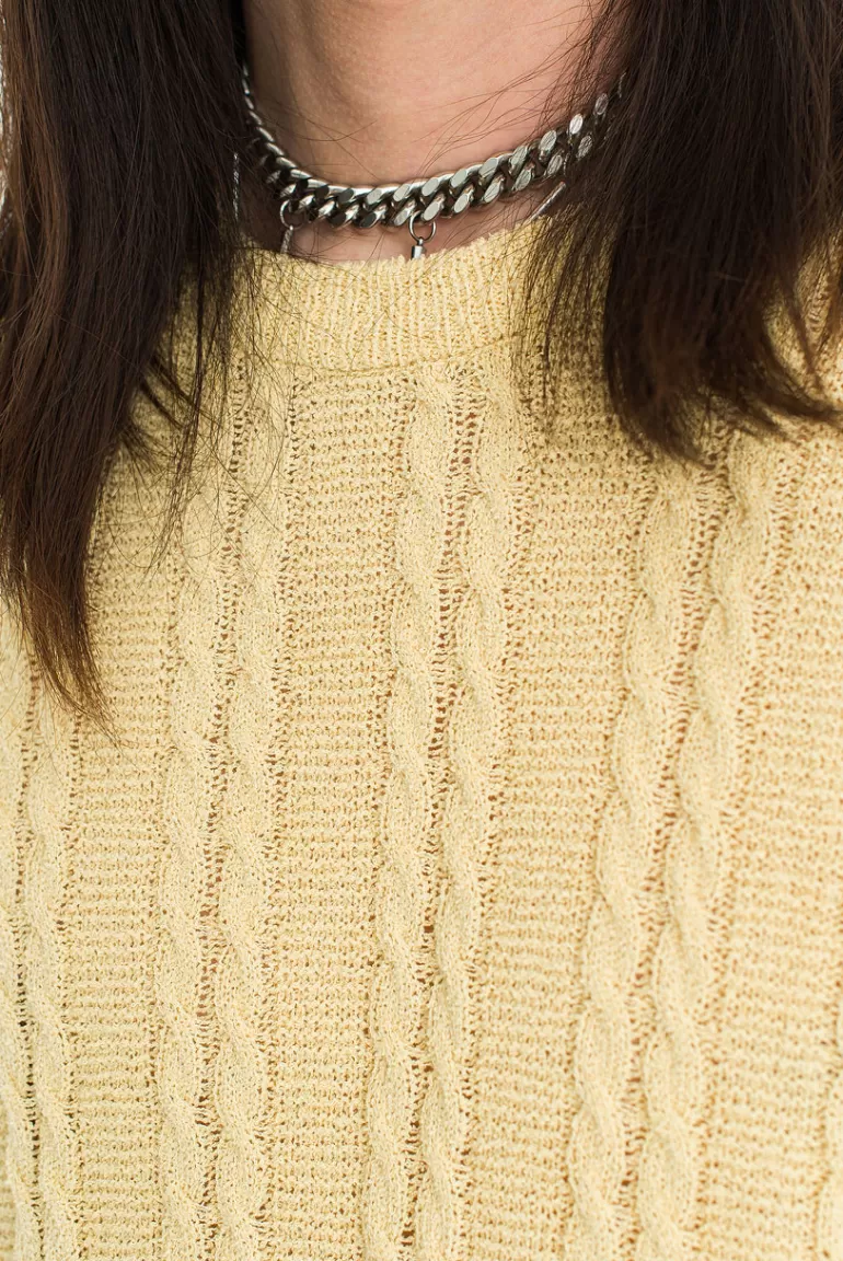 Men Olive Clothing Menswear | Summer Cable Knit, Yellow