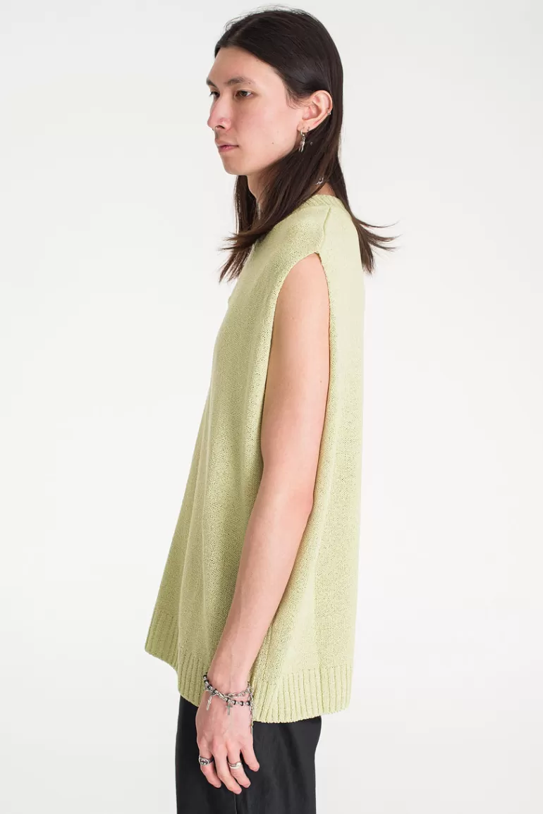 Men Olive Clothing Menswear | Summer Knit Vest, Green