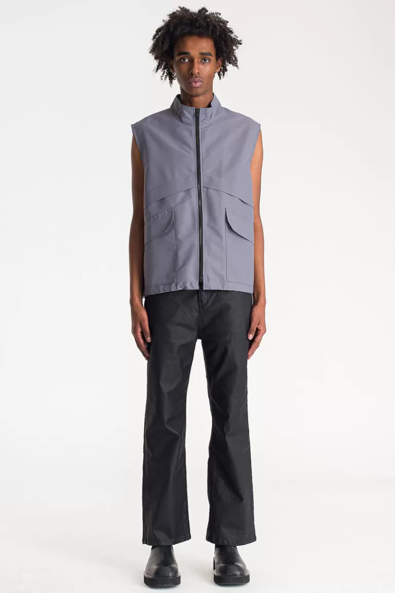 Men Olive Clothing Menswear | Sven Nylon Vest, Grey