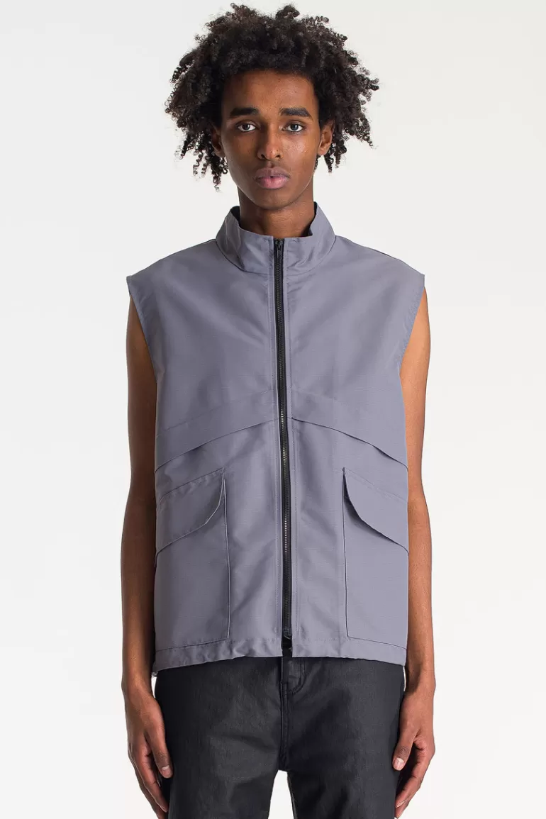 Men Olive Clothing Menswear | Sven Nylon Vest, Grey