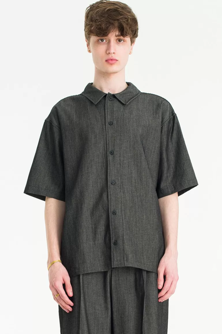 Men Olive Clothing Menswear | Tencel Denim Shirt, Black