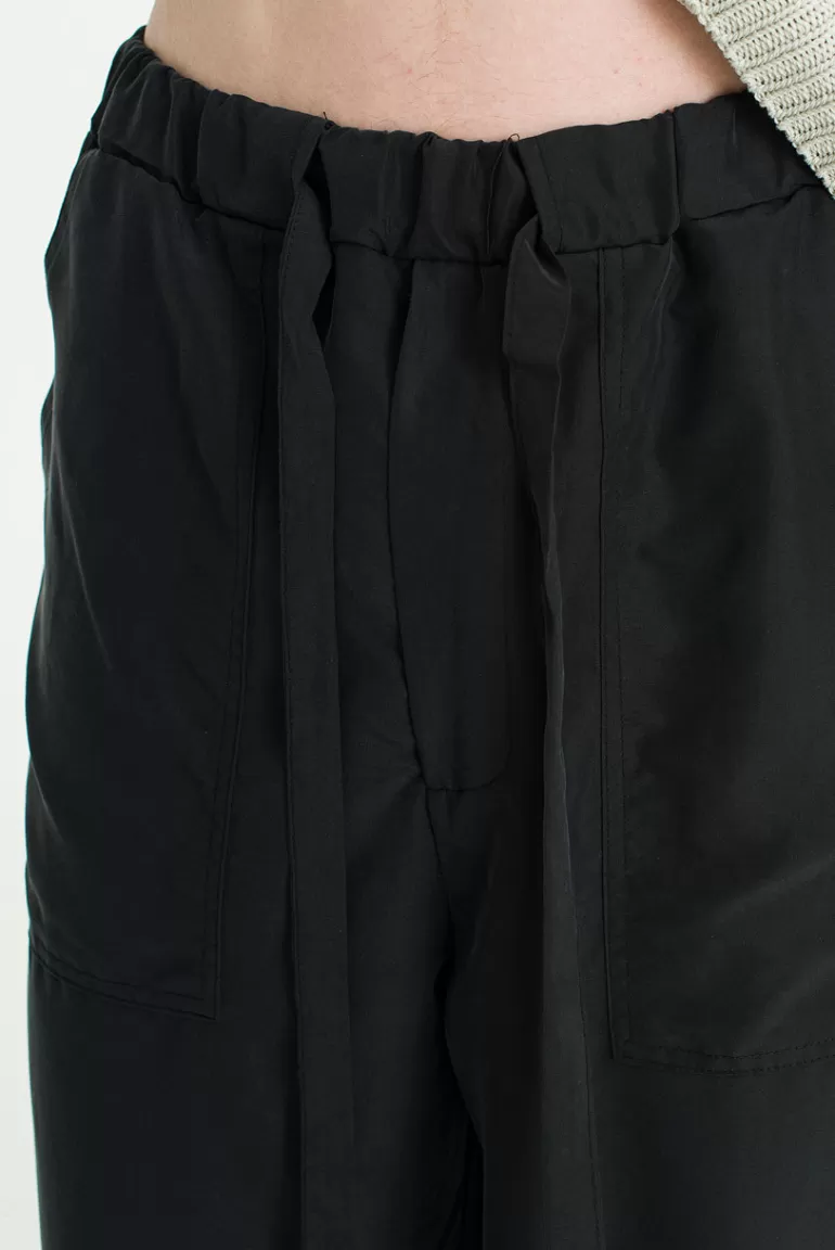 Men Olive Clothing Menswear | Tencel Wide Pants, Black