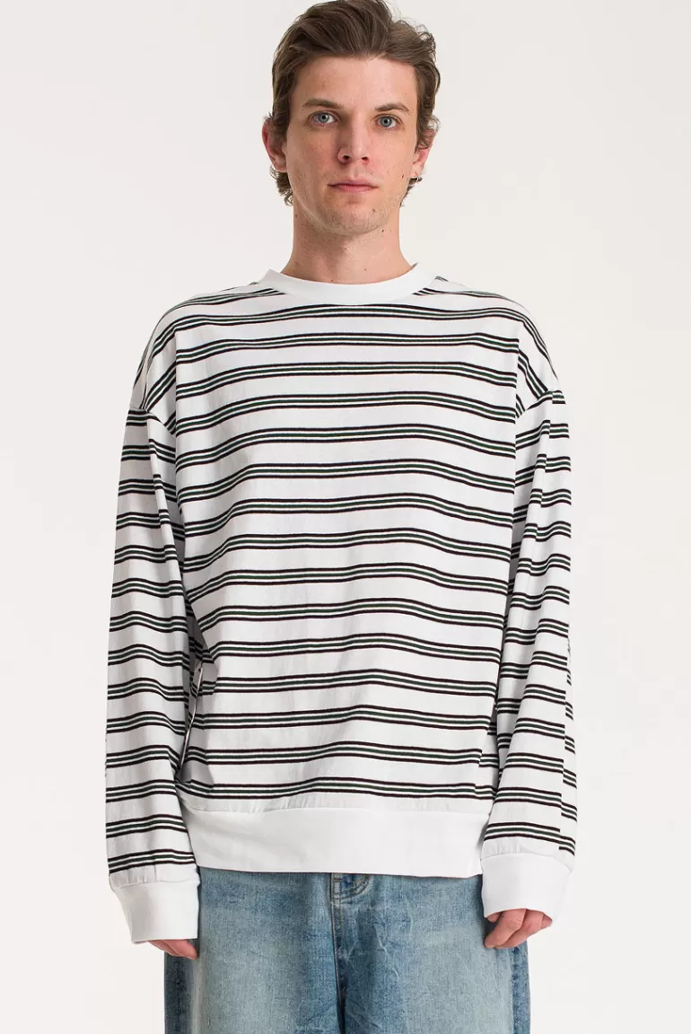 Men Olive Clothing Menswear | Three Stripe Tee, White