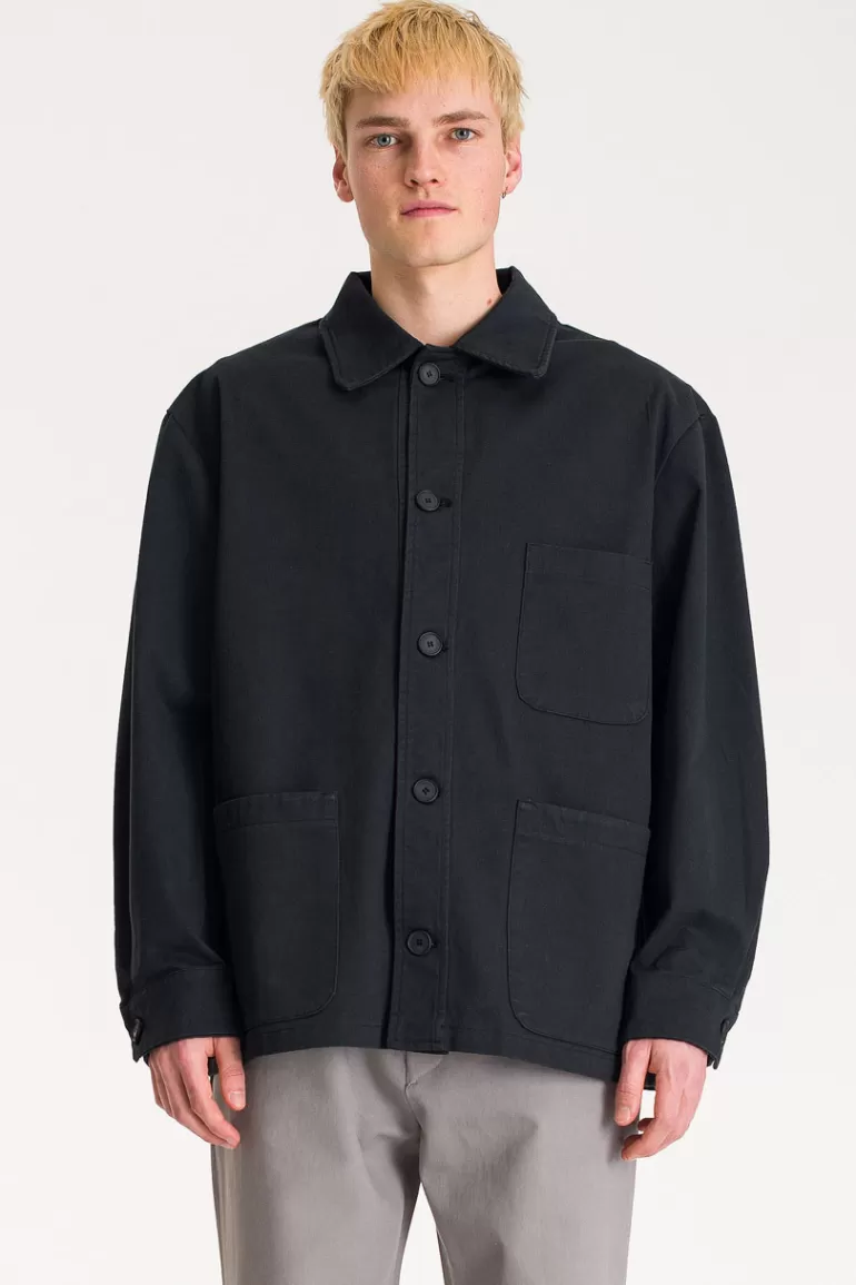 Men Olive Clothing Menswear | Twill Workwear Jacket, Ink