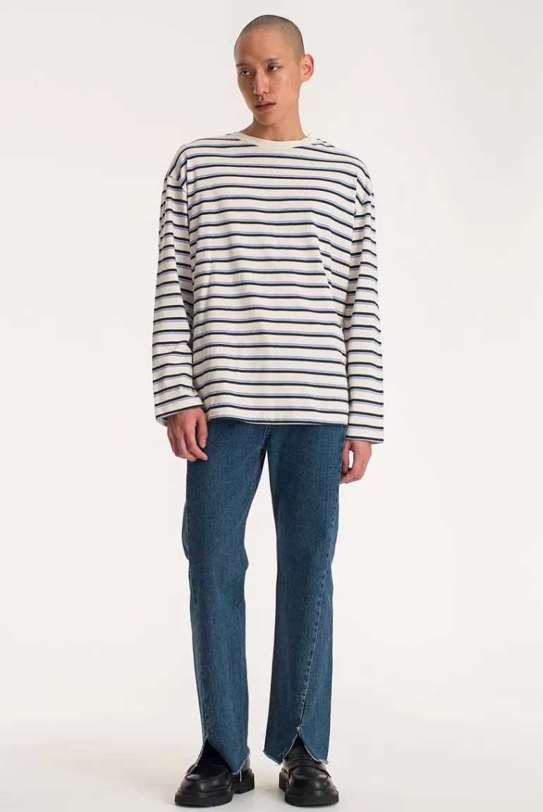 Men Olive Clothing Menswear | Two Stripe Tee, Ivory