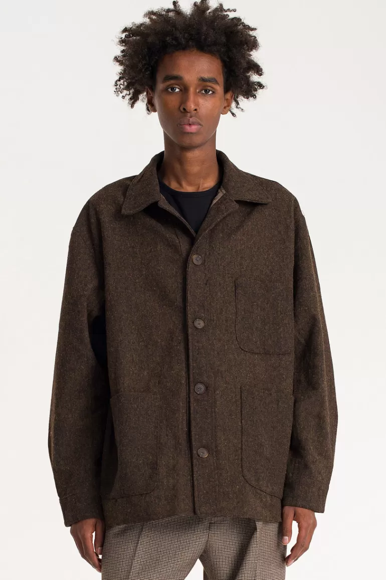 Men Olive Clothing Menswear | Volk Overshirt, Chestnut