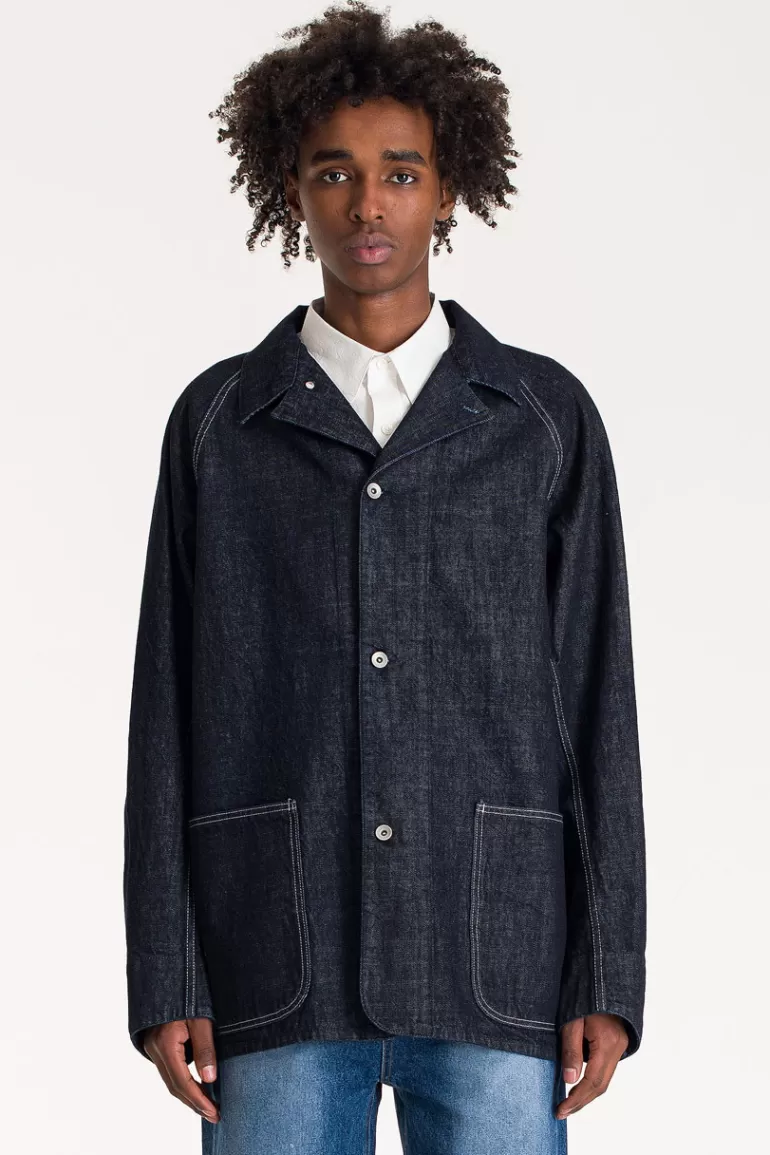 Men Olive Clothing Menswear | Workwear-Style Denim Jacket, Indigo