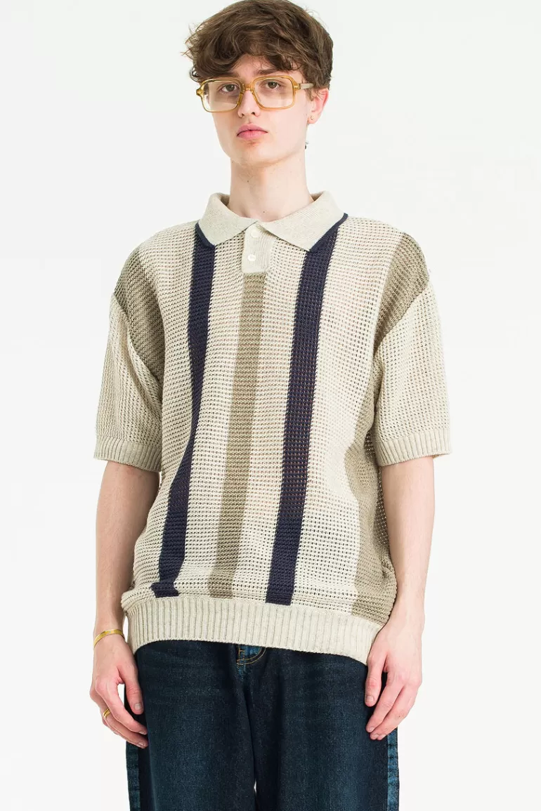 Men Olive Clothing Menswear | Yoto Stripe Polo, Oat