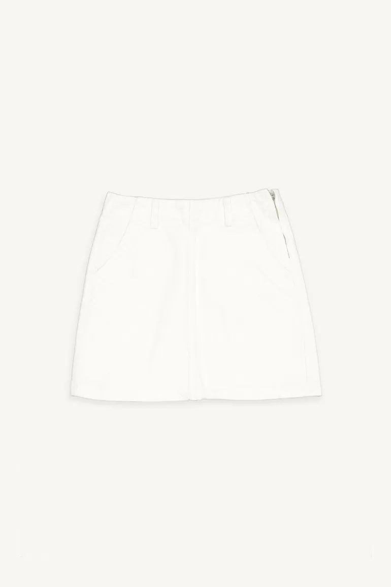 Women Olive Clothing Mimo White Denim Skirt, White
