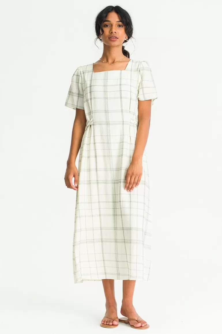 Women Olive Clothing Mina Check Dress, Green