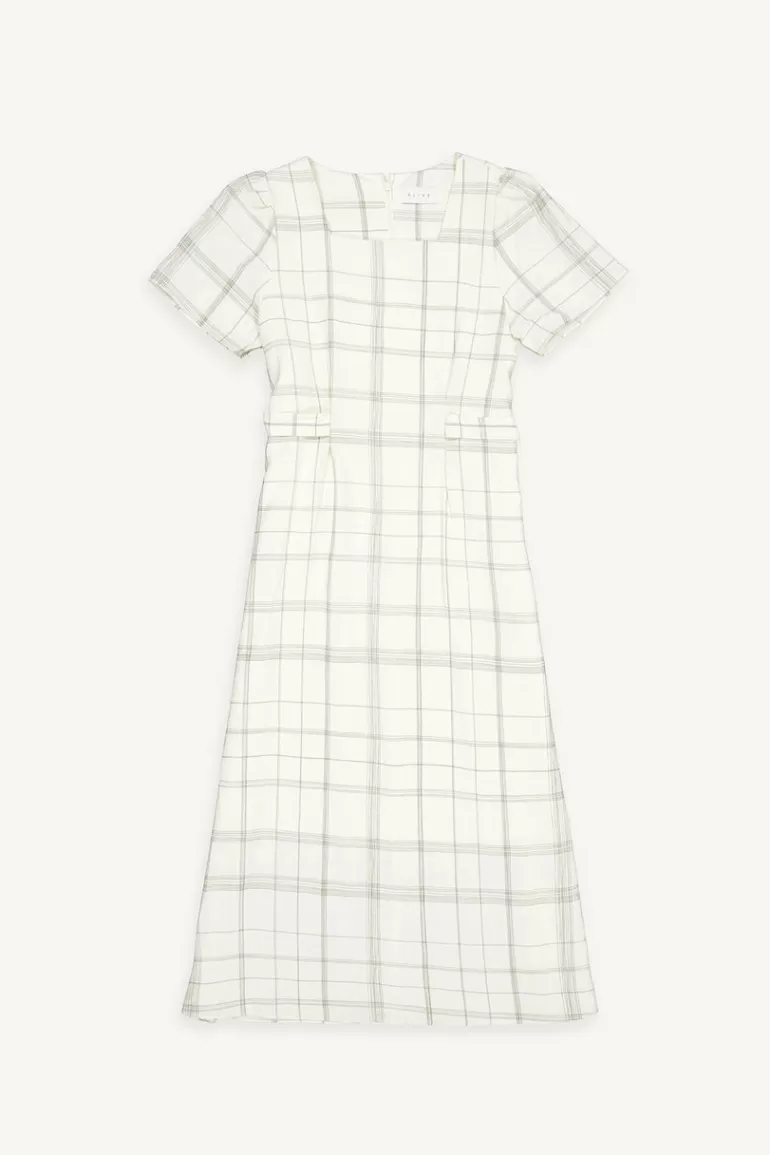 Women Olive Clothing Mina Check Dress, Green