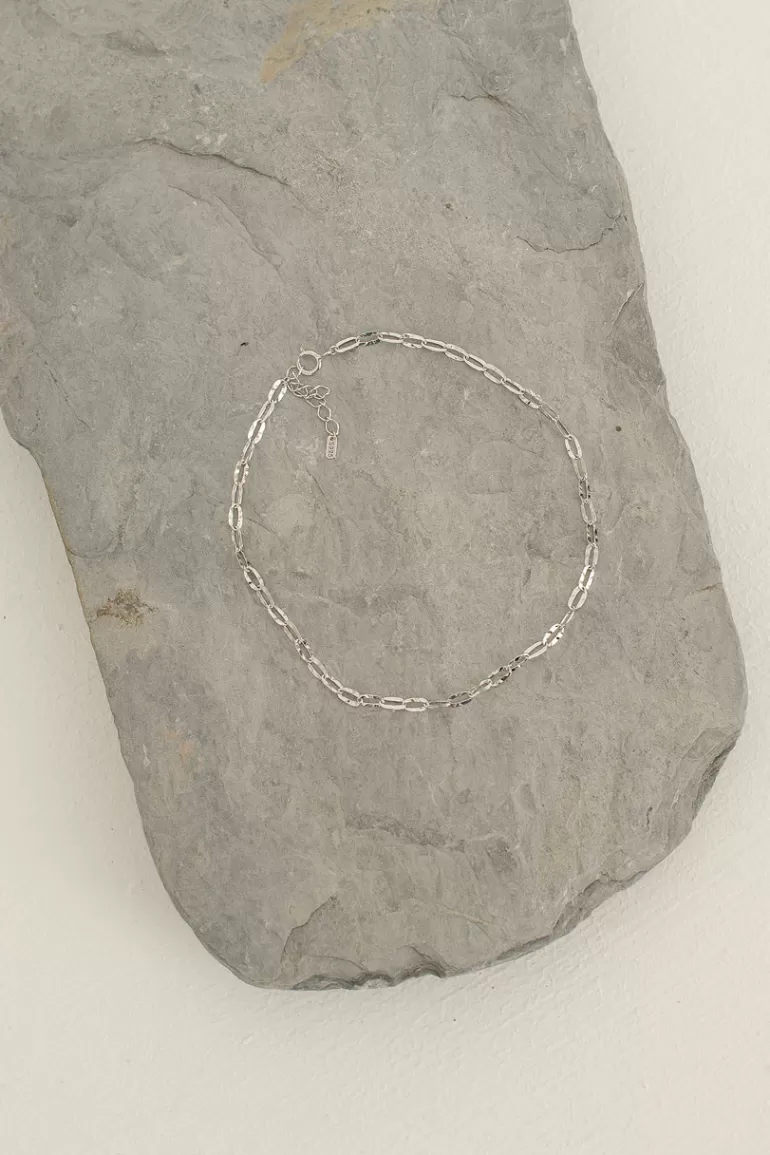 Women Olive Clothing Mini Chain Anklet, Sterling Silver
