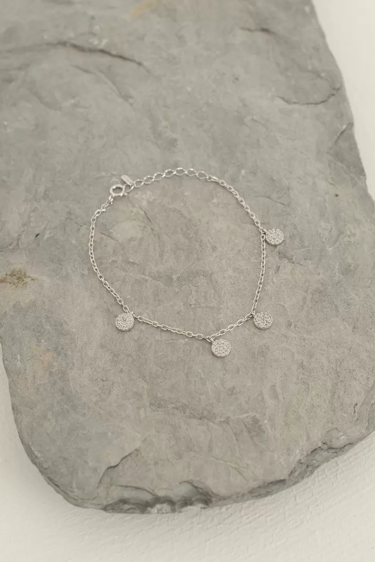 Women Olive Clothing Mini Circle Drop Bracelet, Sterling Silver