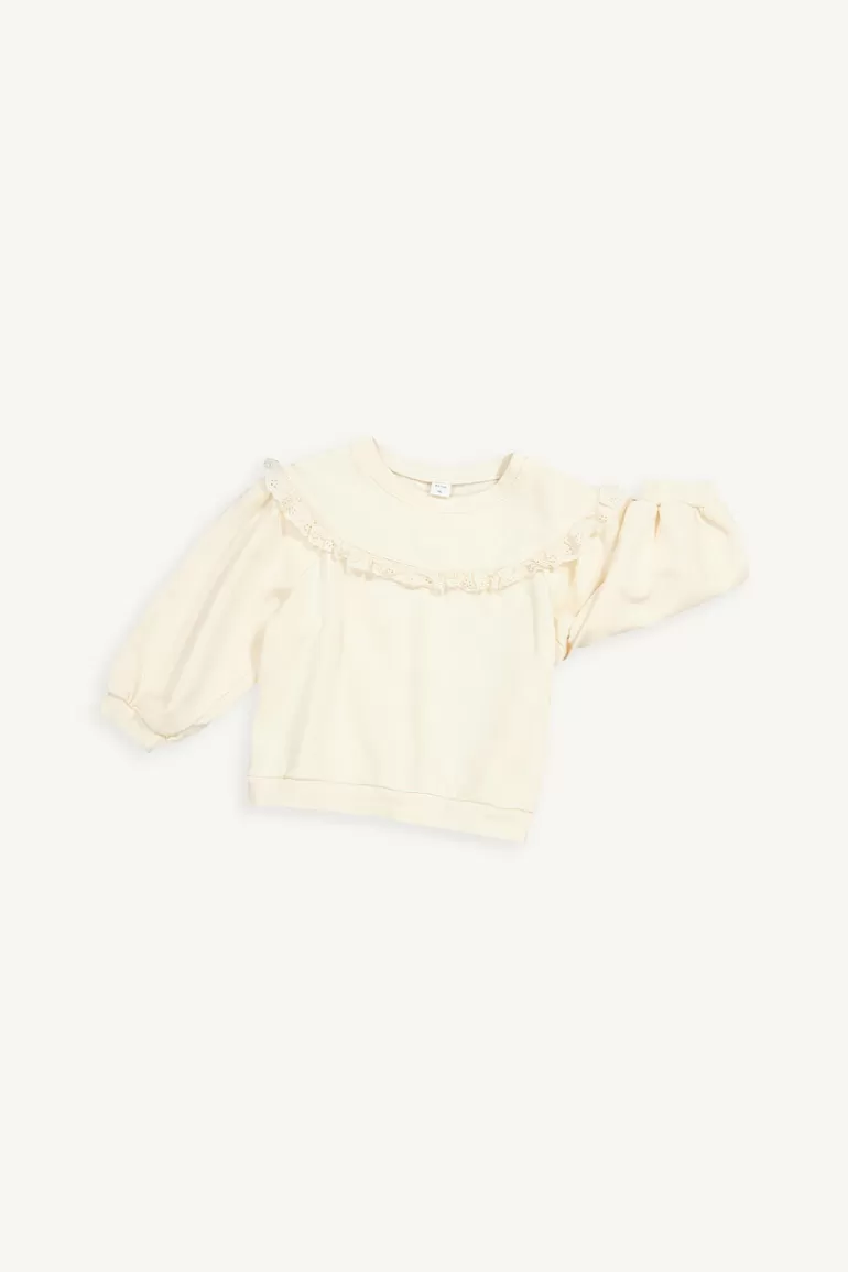 Kids Olive Clothing Mini Olive | Lace Sweatshirt, Ivory