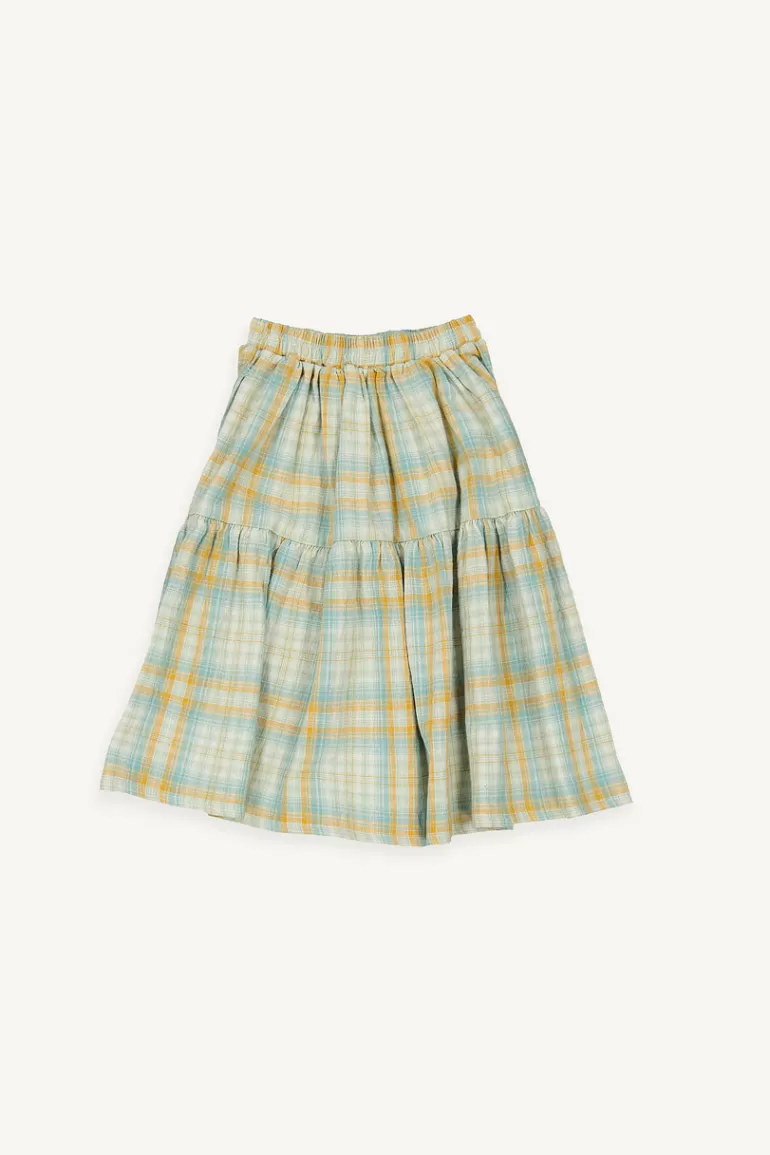 Kids Olive Clothing Mini Olive | Maxi Check Skirt, Light Blue