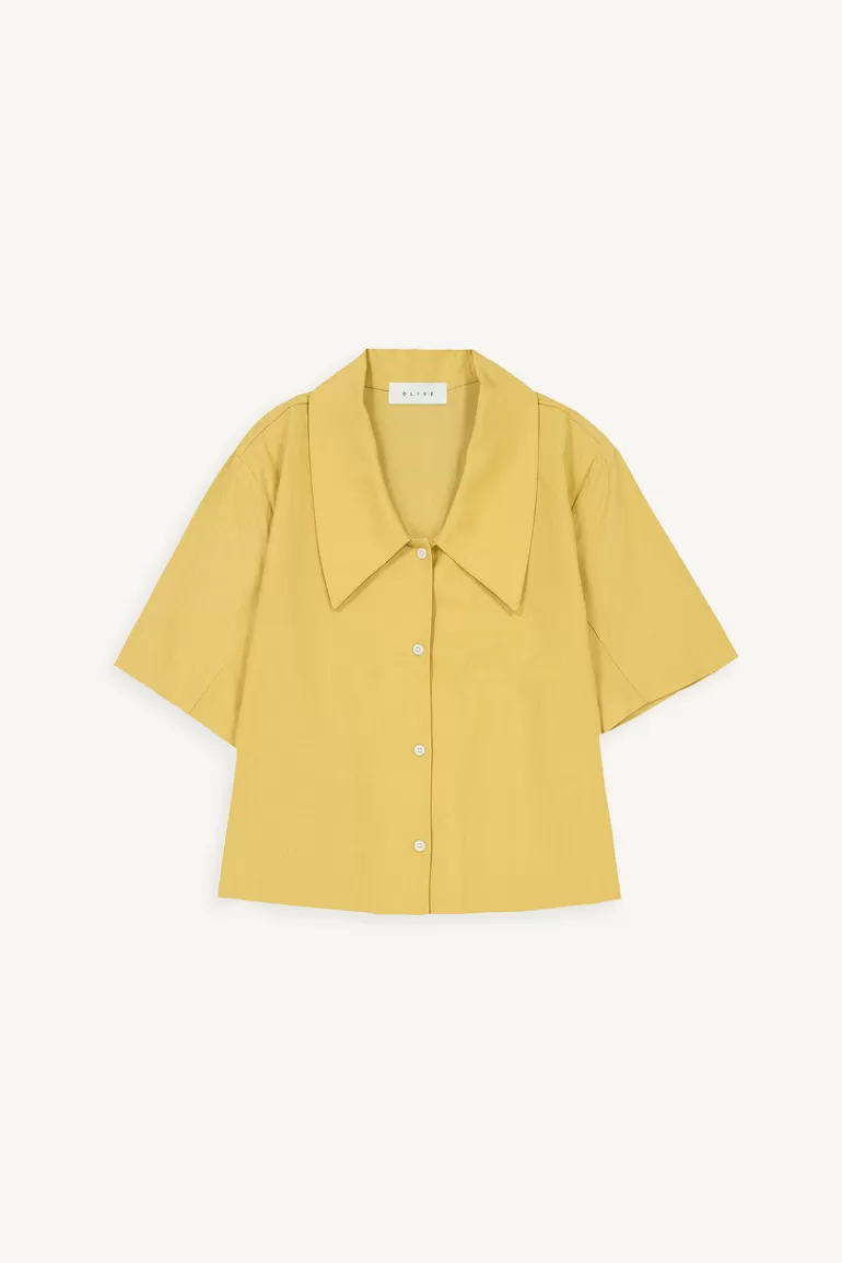 Women Olive Clothing Mitsu Collar Shirt, Mustard