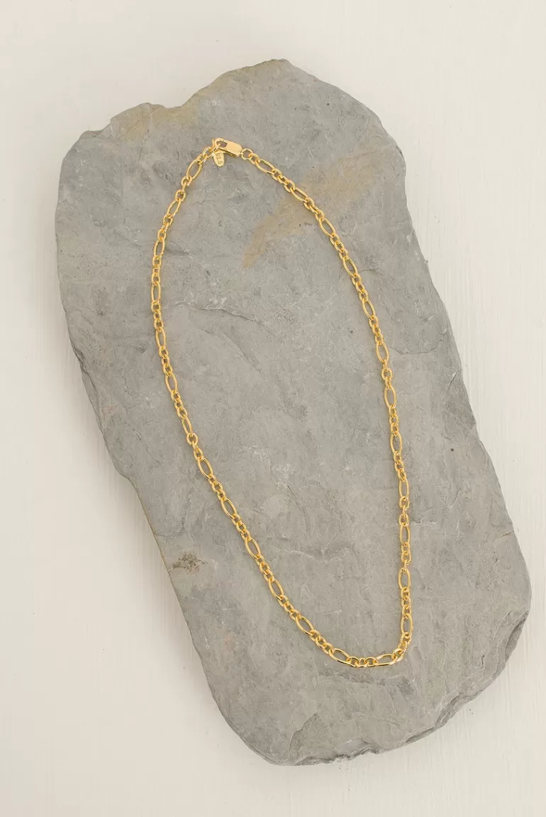 Women Olive Clothing Mix Chain Necklace, 14K Gold Plated