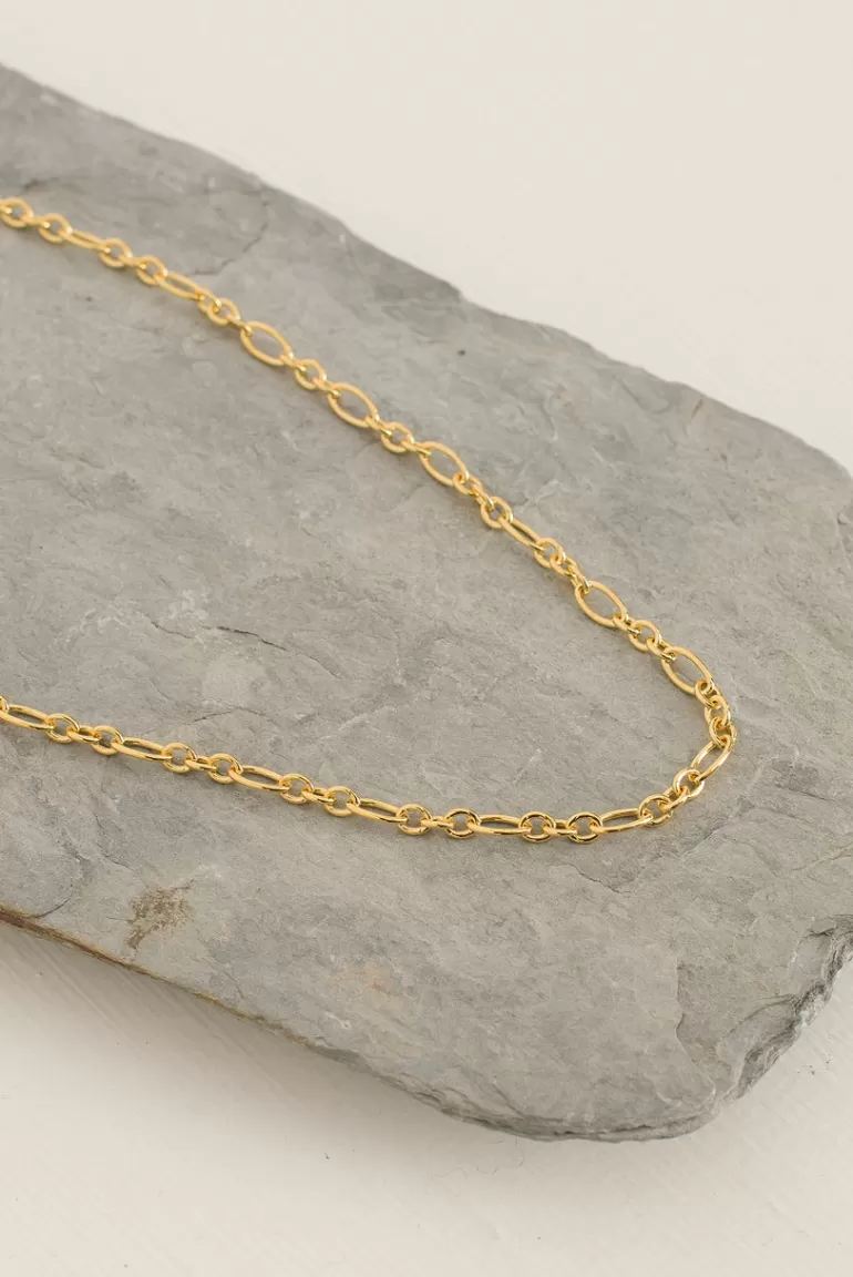 Women Olive Clothing Mix Chain Necklace, 14K Gold Plated