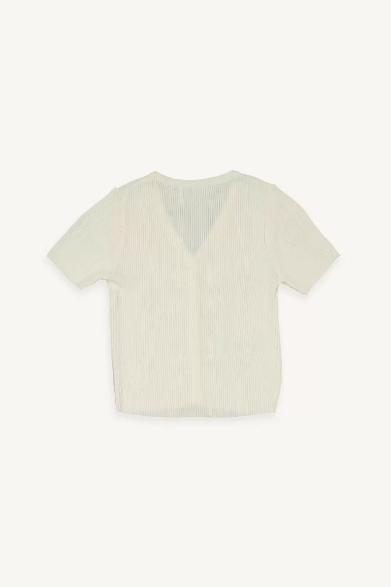 Women Olive Clothing Miyo Ribbed Cardigan, Ivory