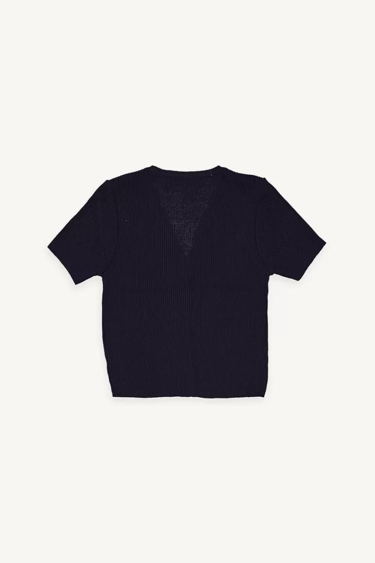 Women Olive Clothing Miyo Ribbed Cardigan, Navy
