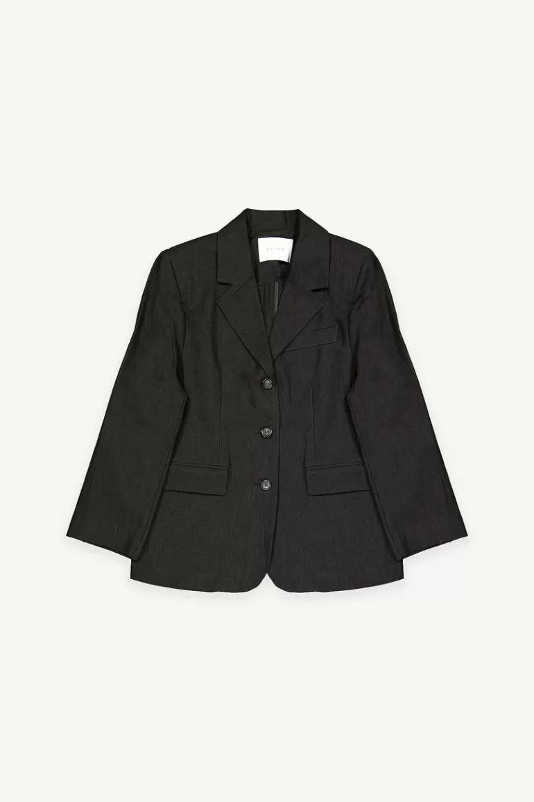 Women Olive Clothing Moa Linen Jacket, Black