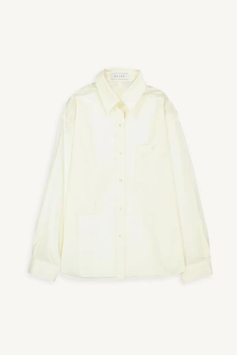 Women Olive Clothing Molly One Pocket Shirt, Light Yellow