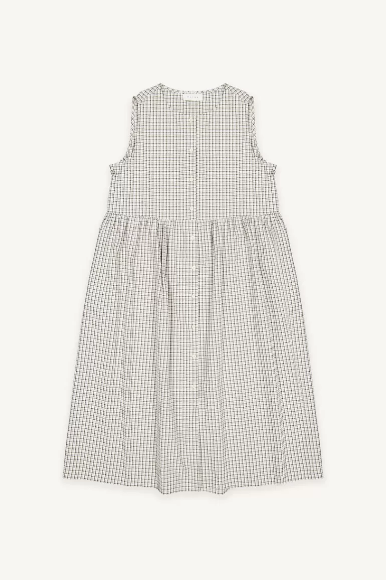 Women Olive Clothing Momo Check Sleeveless Dress, Brown