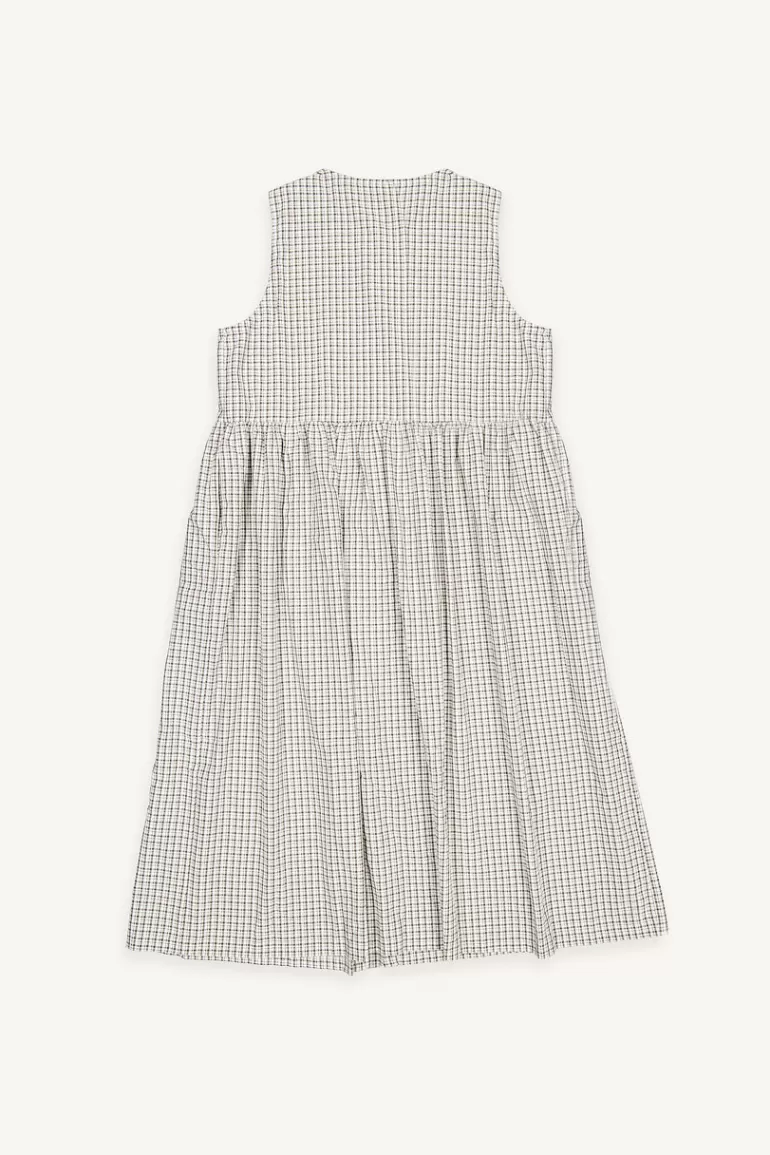 Women Olive Clothing Momo Check Sleeveless Dress, Brown