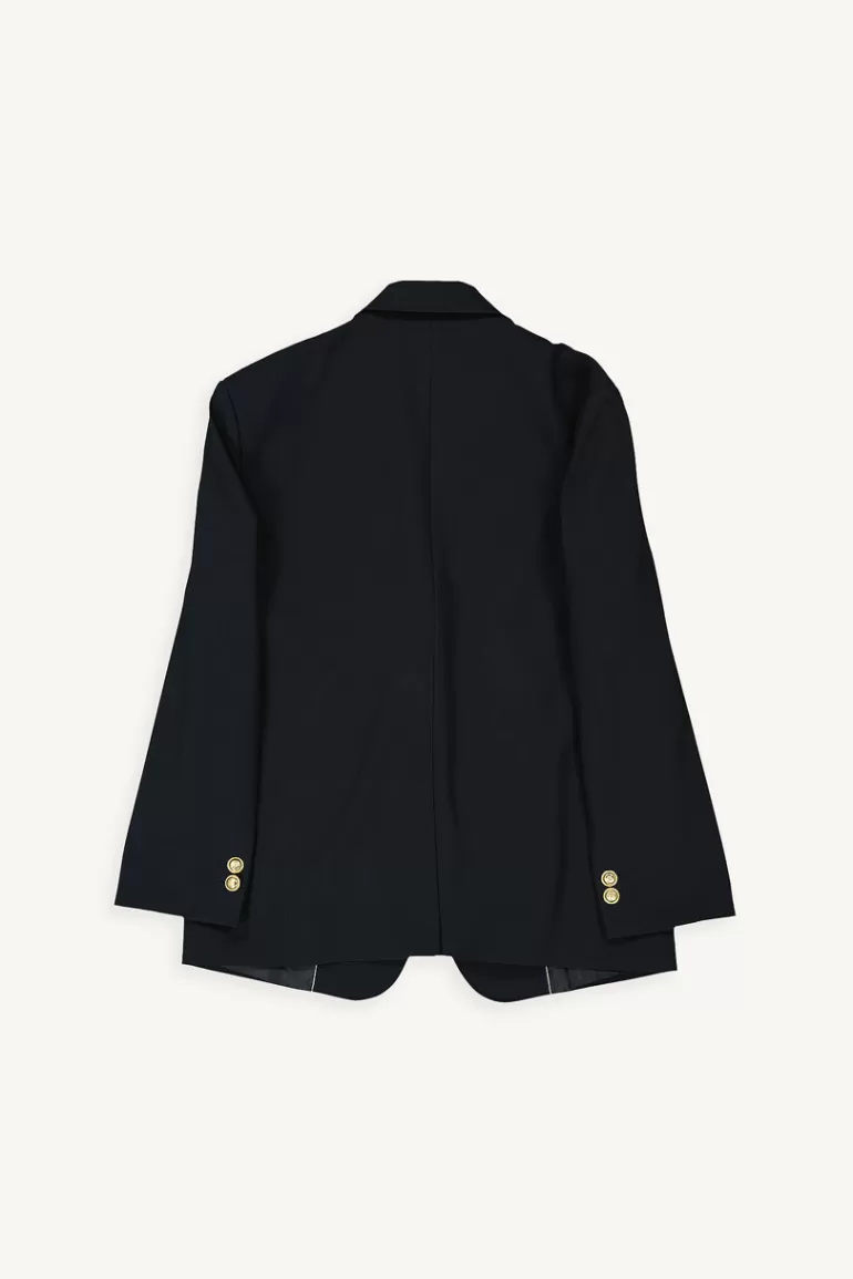 Women Olive Clothing Moriko Button Jacket, Navy