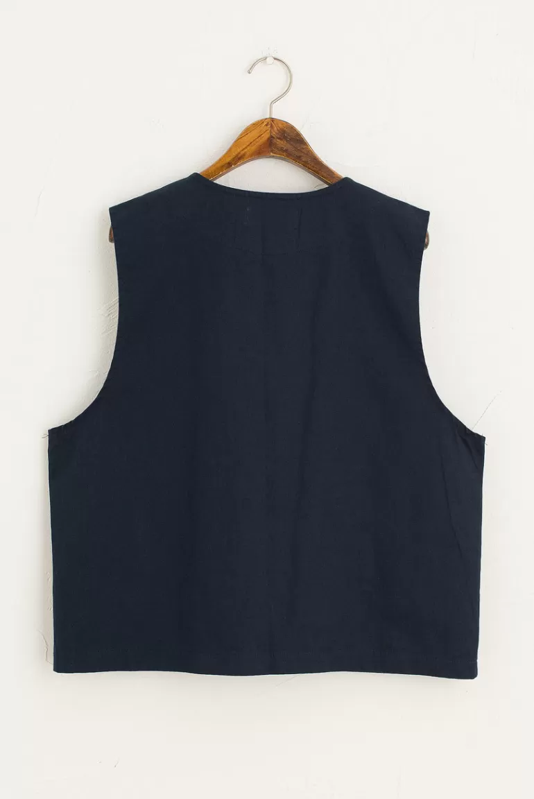 Women Olive Clothing Mountain Waistcoat, Navy
