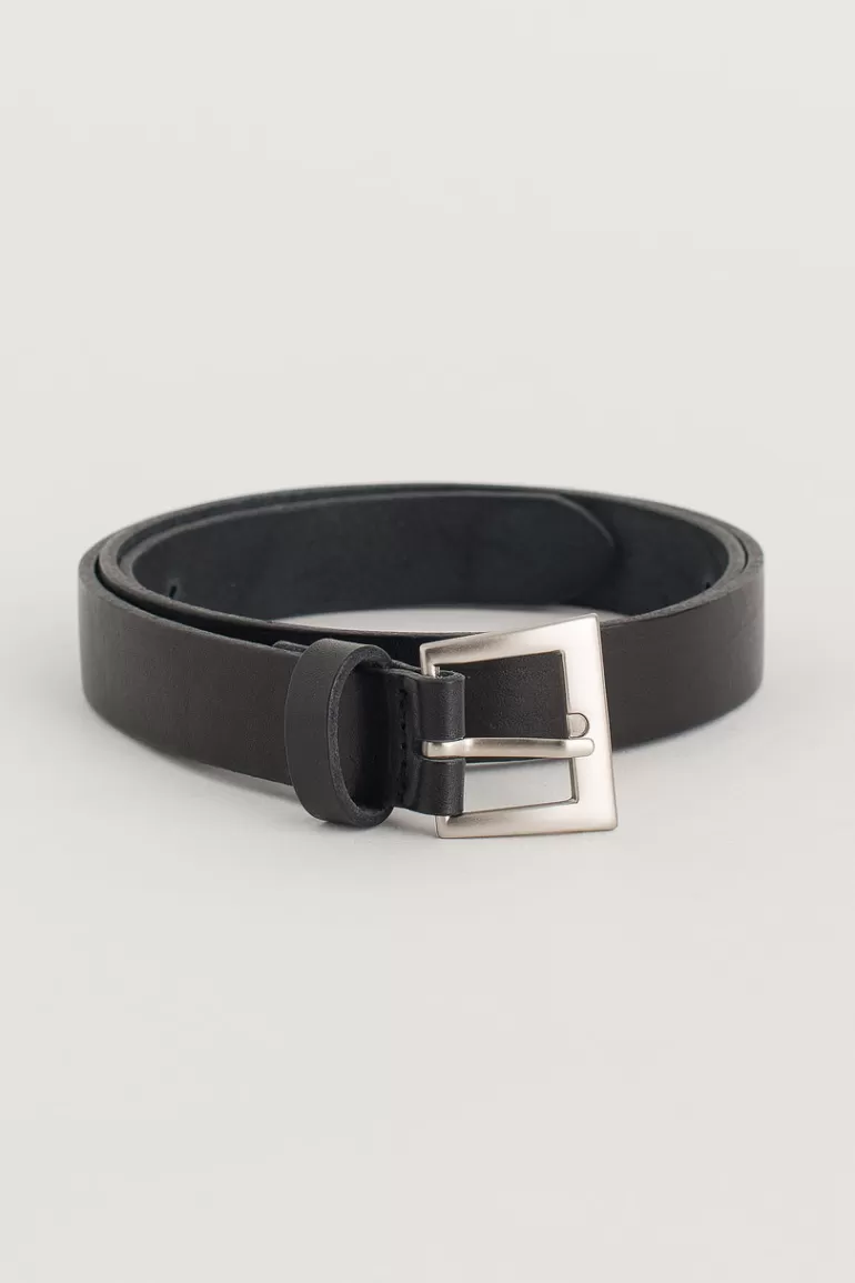 Women Olive Clothing Multi Punching Leather Belt, Black