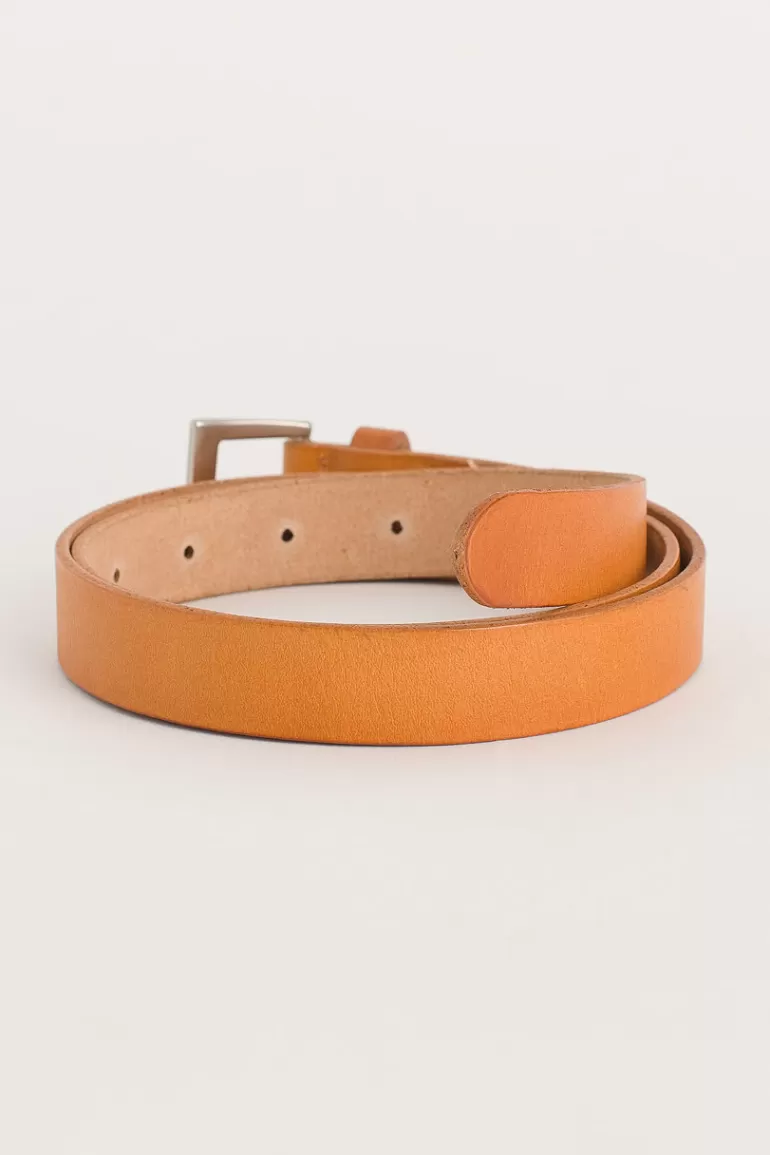 Women Olive Clothing Multi Punching Leather Belt, Camel