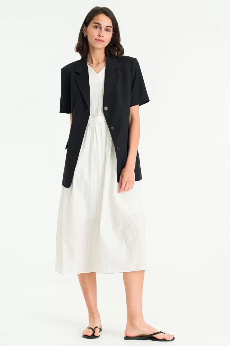 Women Olive Clothing Muse Short Sleeve Jacket, Black