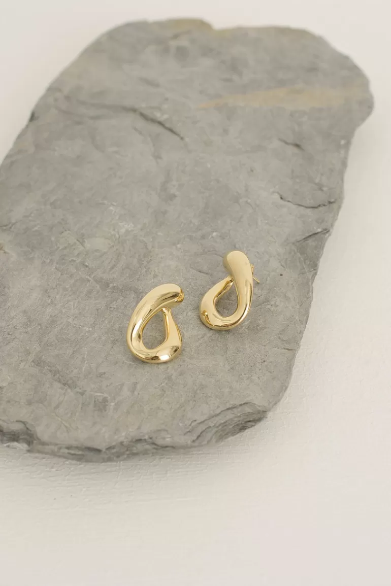Women Olive Clothing Natural Statement Earrings, 14K Gold Plated