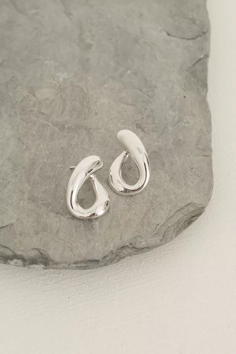 Women Olive Clothing Natural Statement Earrings, Sterling Silver