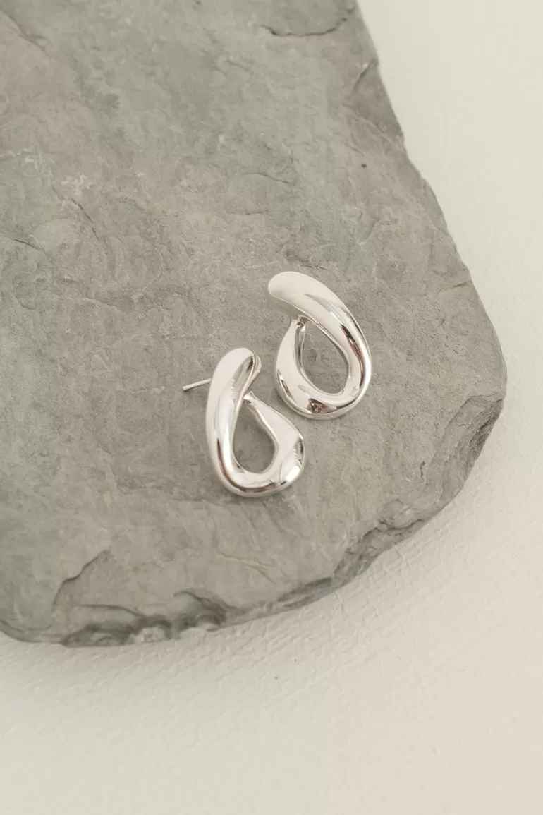 Women Olive Clothing Natural Statement Earrings, Sterling Silver