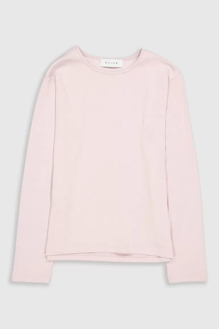 Women Olive Clothing Niju Long Sleeve Tee, Pink
